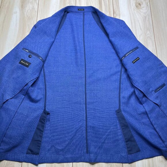 Mossimo Dutti Mens Blue Long Sleeve Two Button Style Pant Suit Blazer Size 40 - Picture 3 of 15